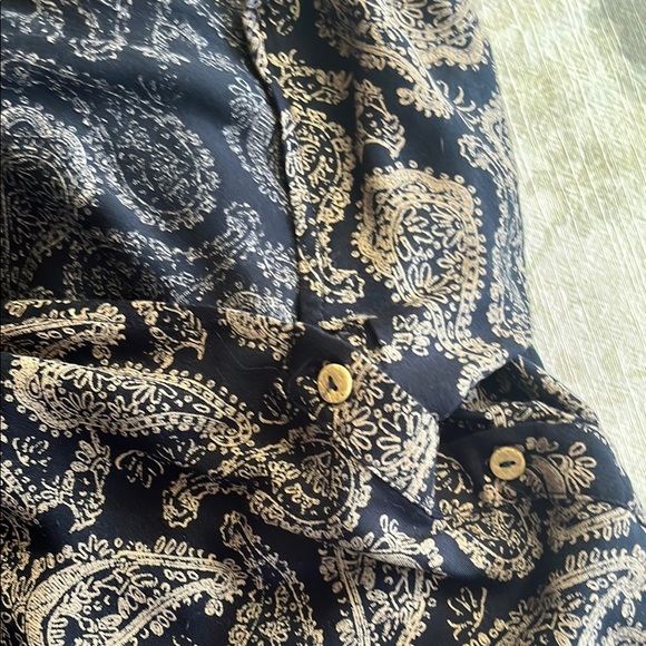 Wishlist Black and Cream Paisley Ruffled Bohemian Hippie Mini Dress - Picture 13 of 13